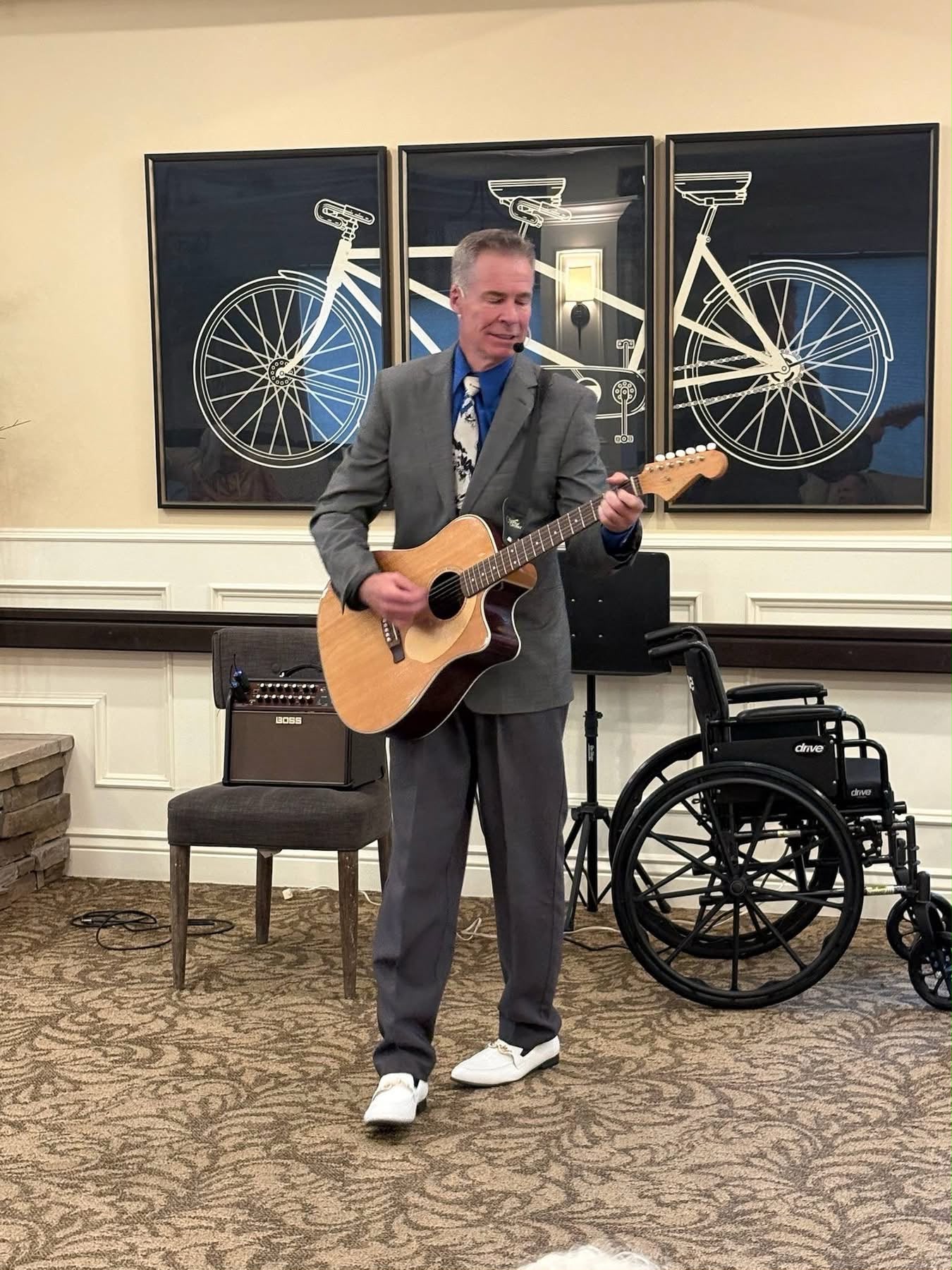 Matt performing live with his guitar